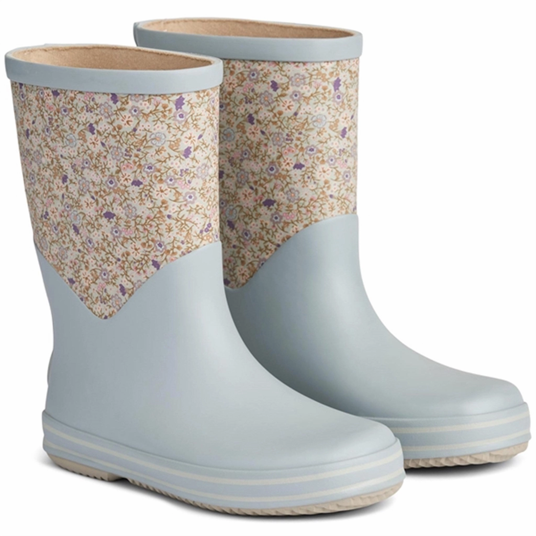 Wheat Rubber Boots Juno Highrise Flowers Kids Rain Boots with free shipping