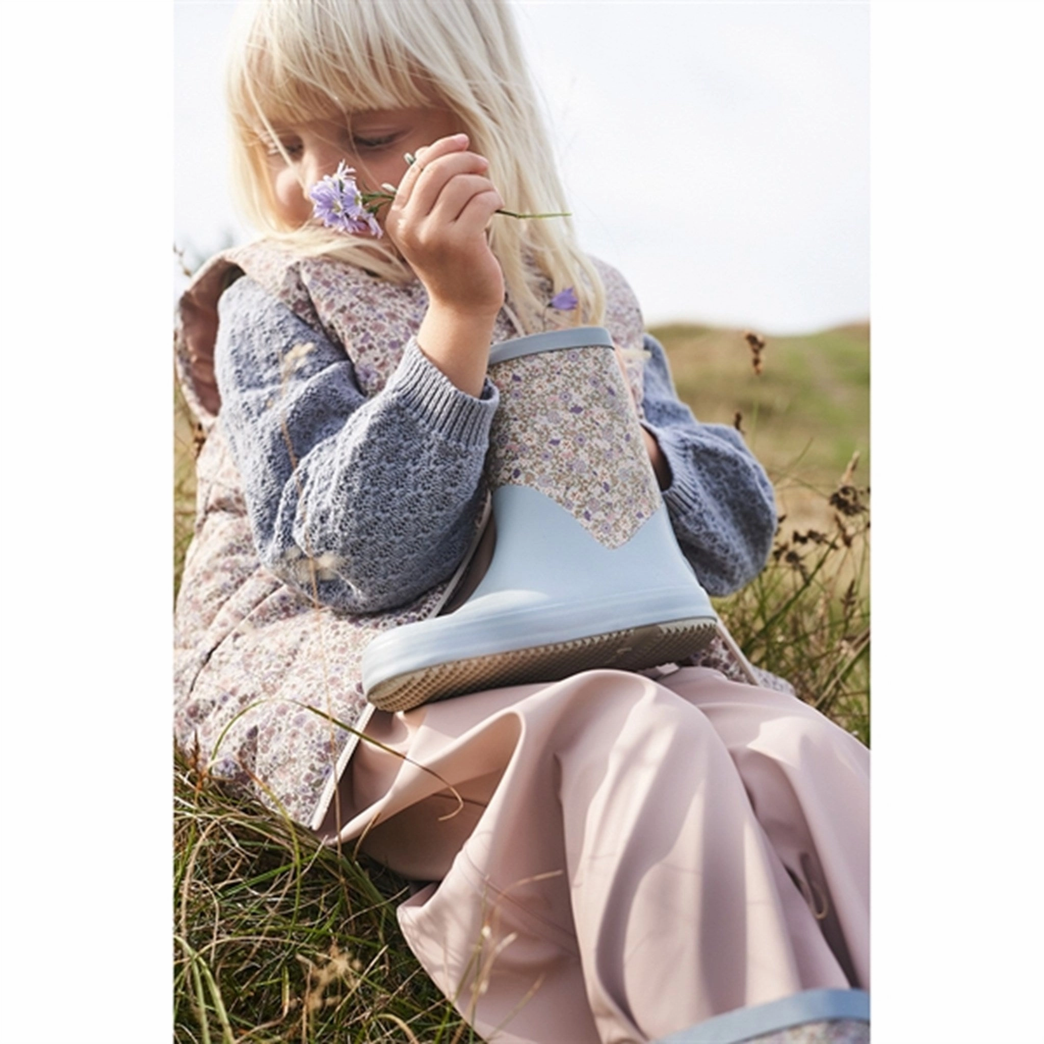 Wheat Rubber Boots Juno Highrise Flowers