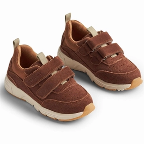 Wheat Sneaker Double Velcro Alin Cognac Kids Velcro Sneakers discount