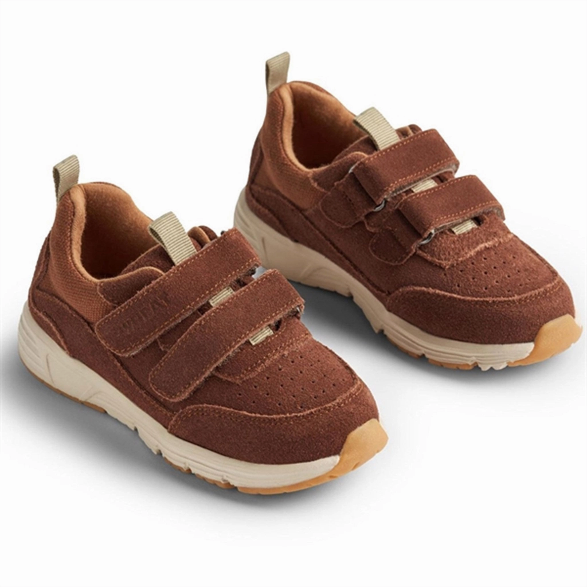 Wheat Sneaker Double Velcro Alin Cognac Kids Velcro Sneakers discount