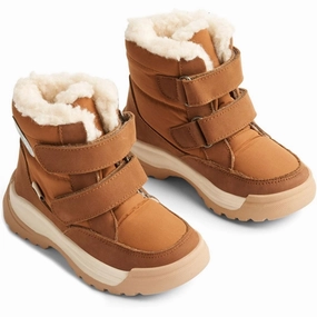 Wheat Winter Boots Millas Double Velcro Tex Cognac Cheap Kids Winter Footwear