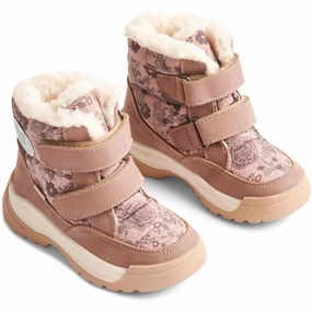 Wheat Winter Boots Millas Double Velcro Tex Print Dusty Rouge Cheap Kids Winter Footwear