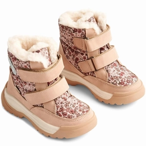 Wheat Winter Boots Millas Double Velcro Tex Print Rose Dawn Cheap Kids Winter Footwear