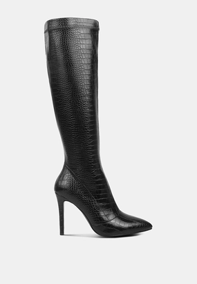 wheedle croc high heeled calf boots Womens Boots sale online