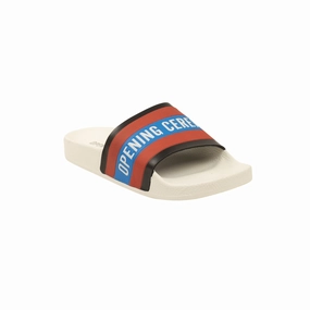 White Ace Logo Slides Mens Slippers clearance sale