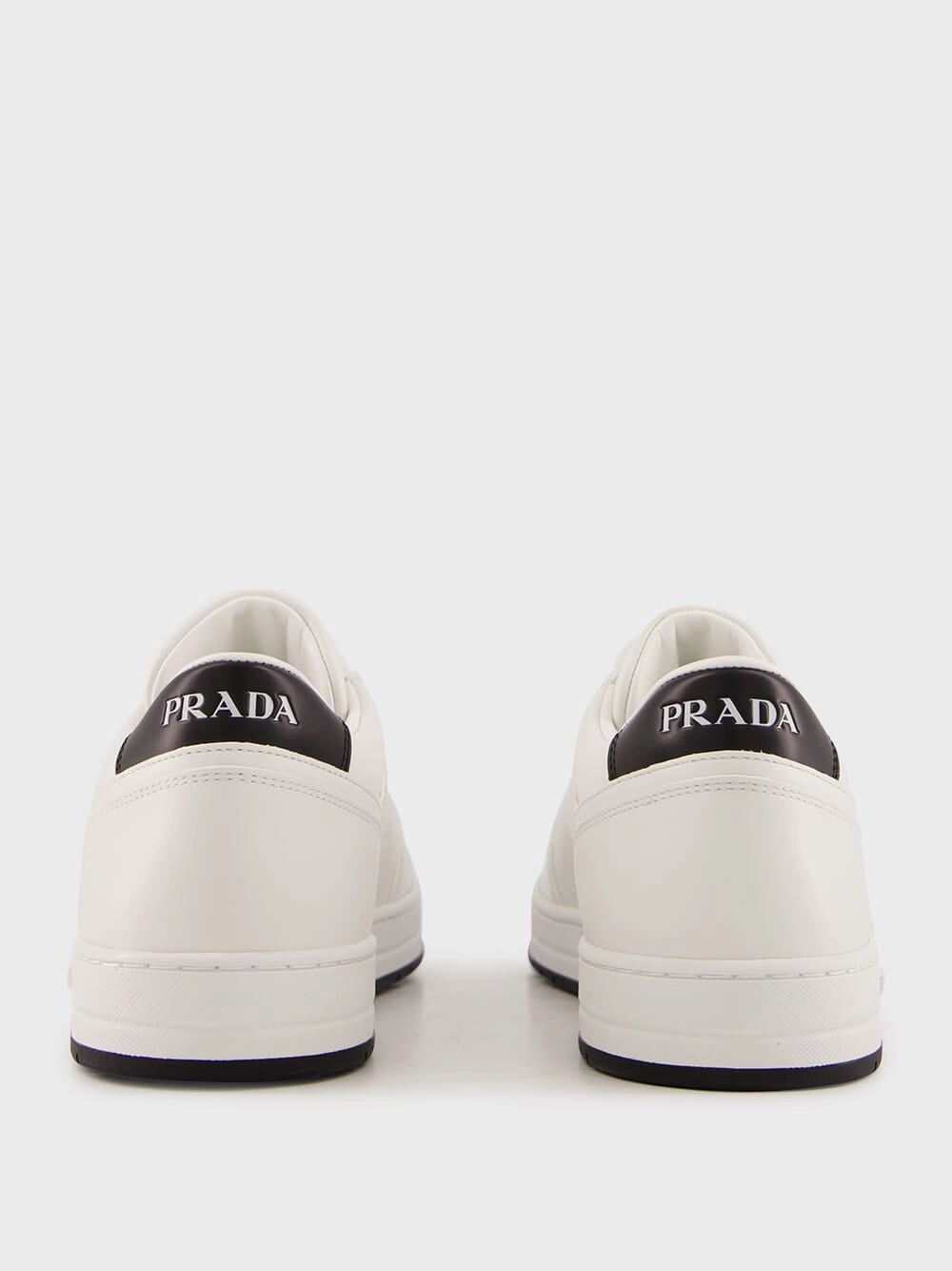 White and Black Downtown Leather Sneakers