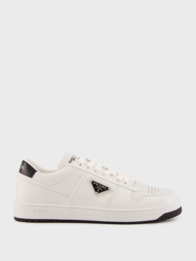 White and Black Downtown Leather Sneakers Promo deal Mens Sneakers