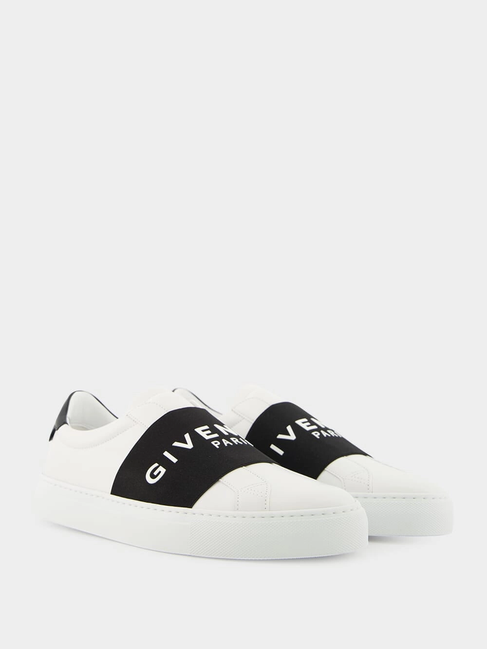 White and Black Urban Street Leather Sneakers