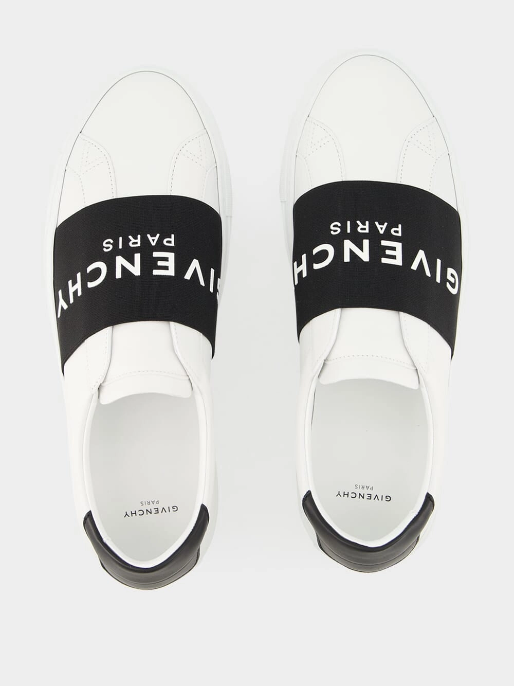 White and Black Urban Street Leather Sneakers