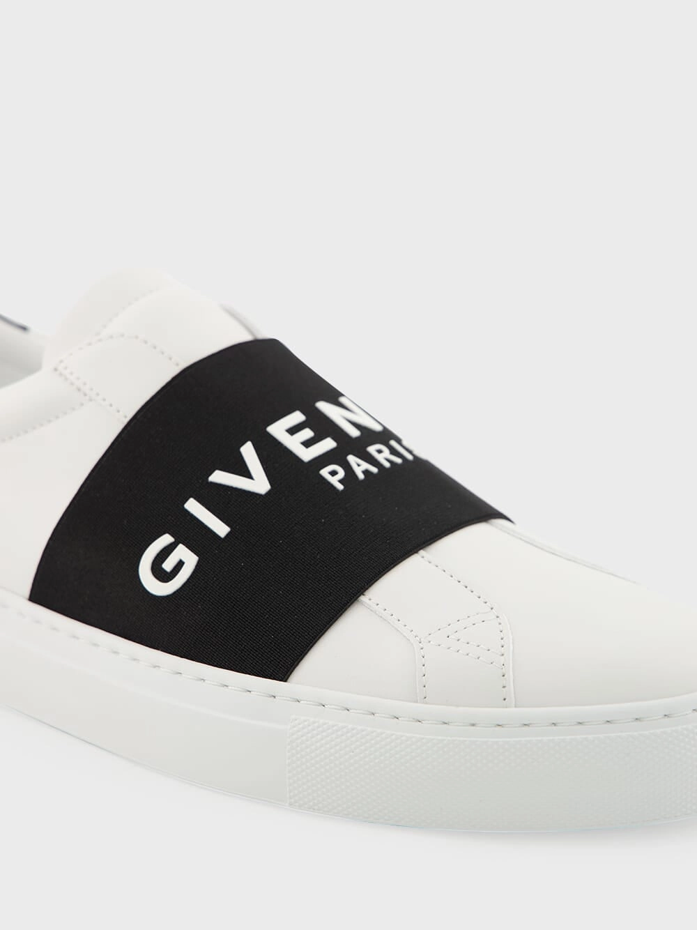 White and Black Urban Street Leather Sneakers