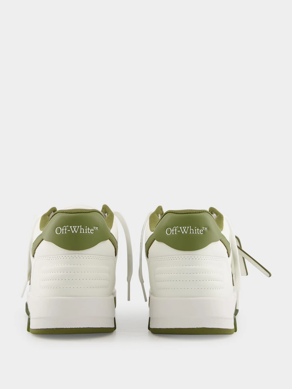 White and Olive Green Out of Office Sneakers