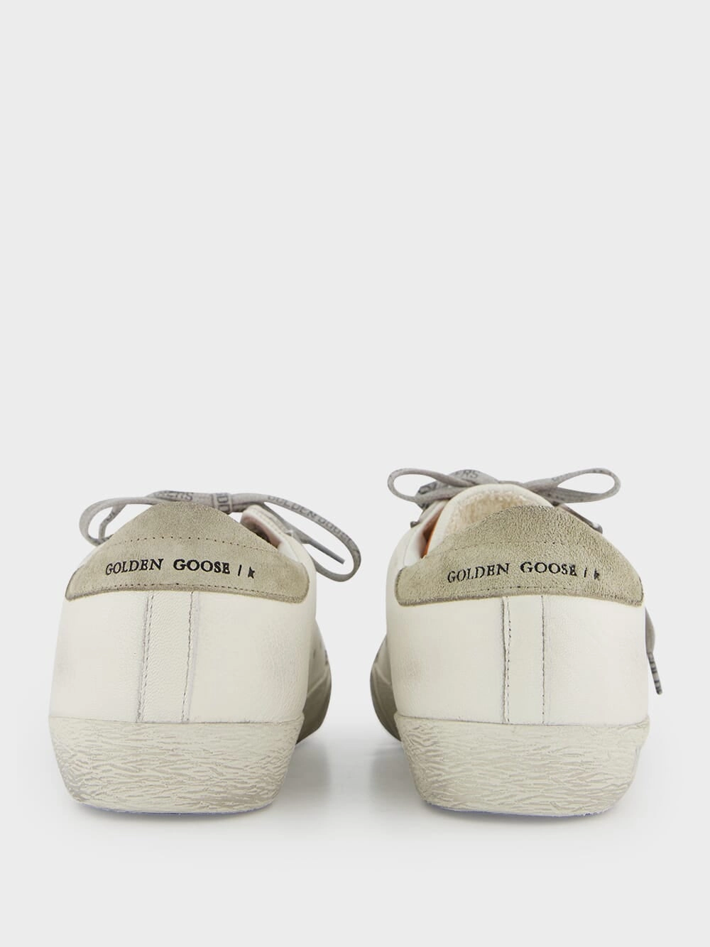 White and Orange Superstar Sneakers with Suede Heel