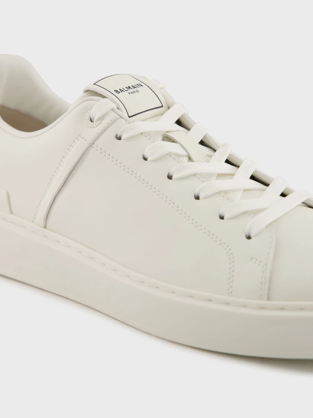 White B-Court Calfskin Trainers