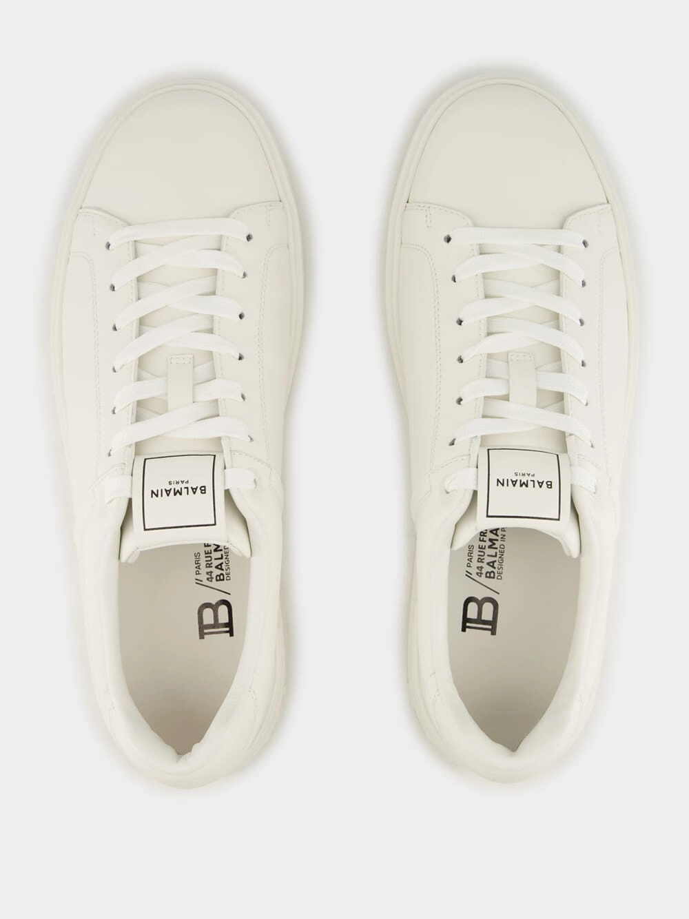 White B-Court Calfskin Trainers