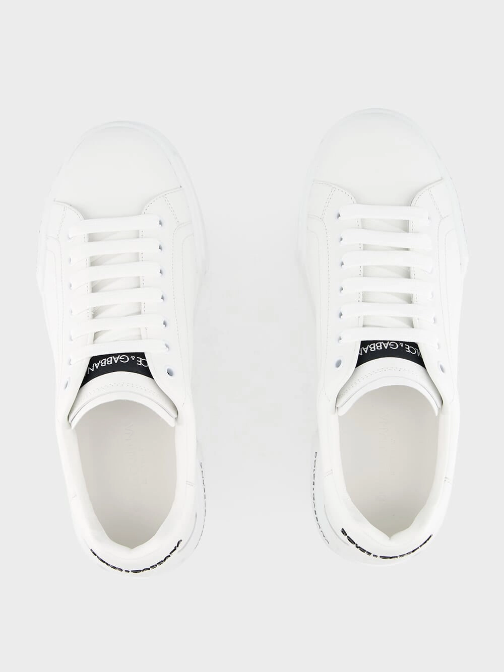 White Calfskin Nappa Portofino Sneakers