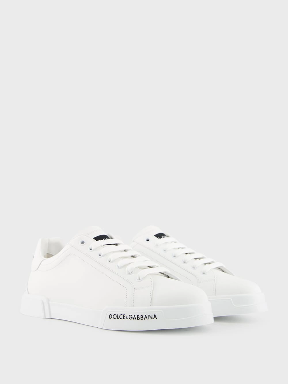 White Calfskin Nappa Portofino Sneakers
