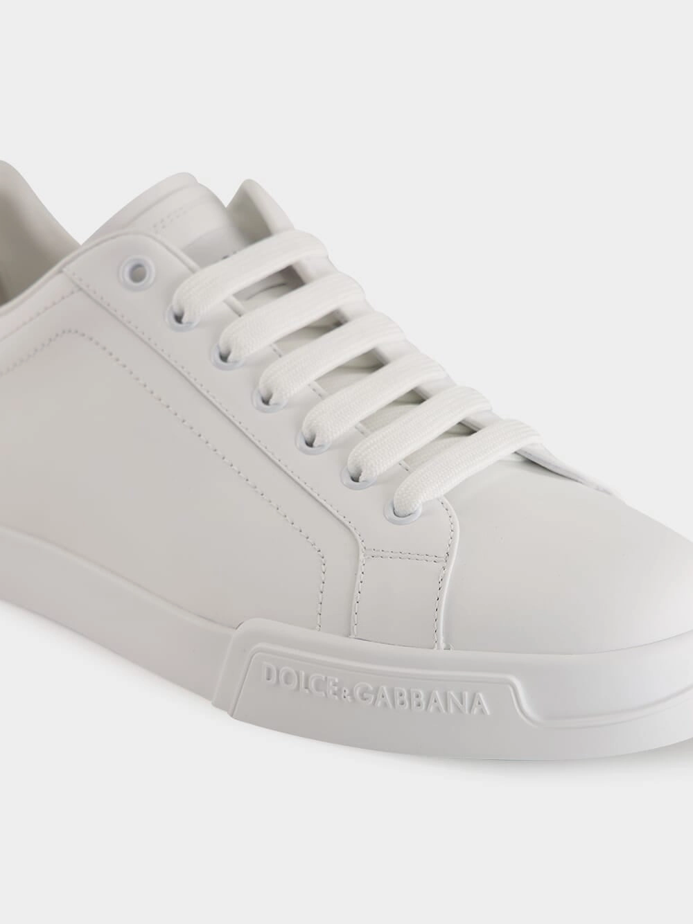 White Low-Top Leather Sneakers