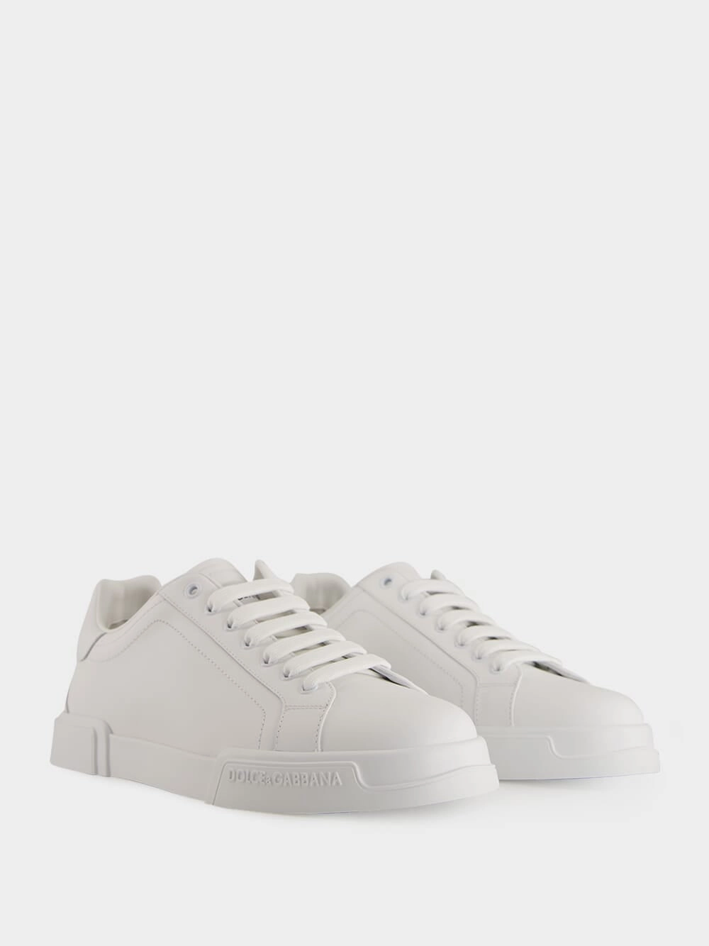White Low-Top Leather Sneakers