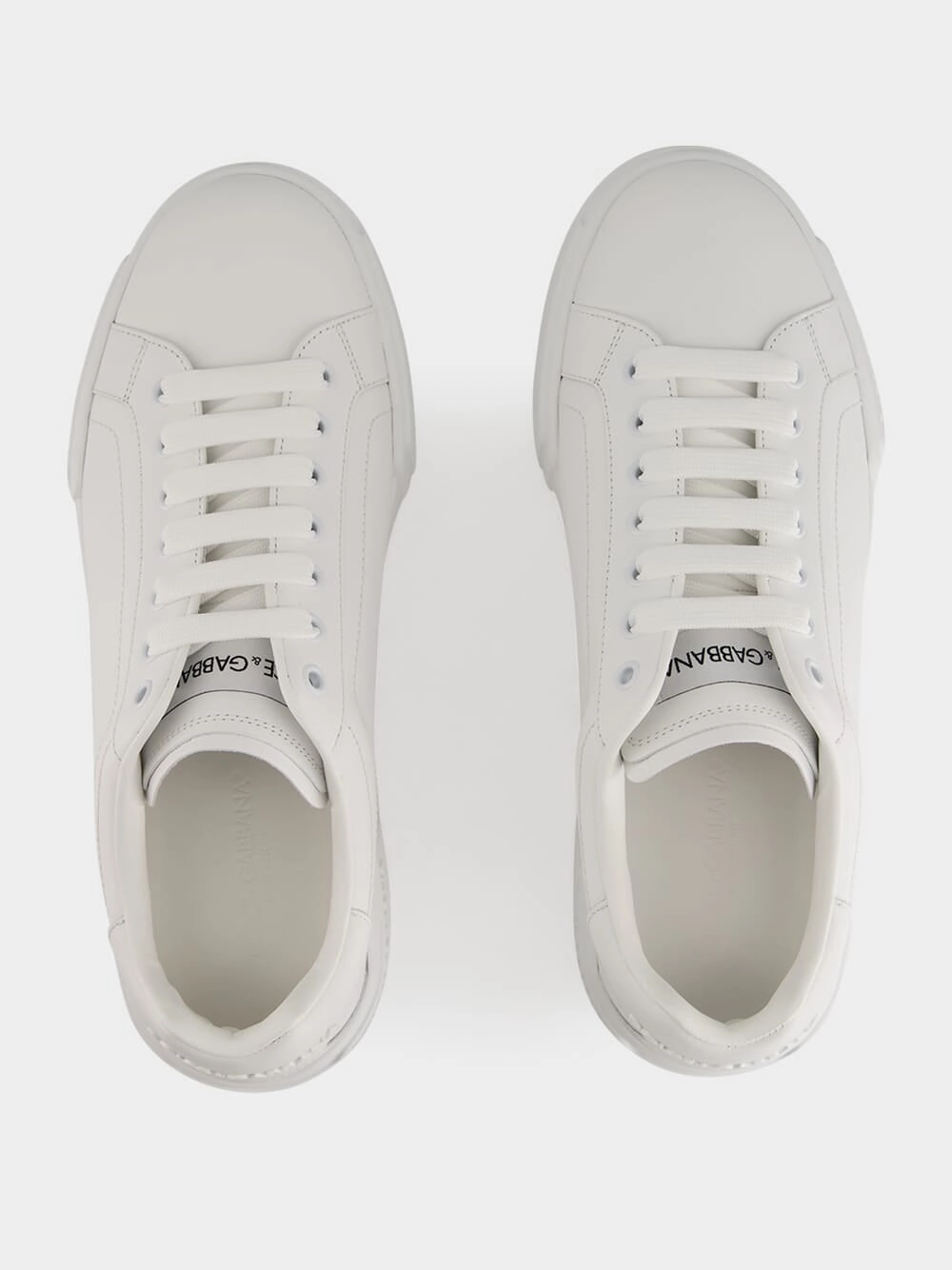 White Low-Top Leather Sneakers