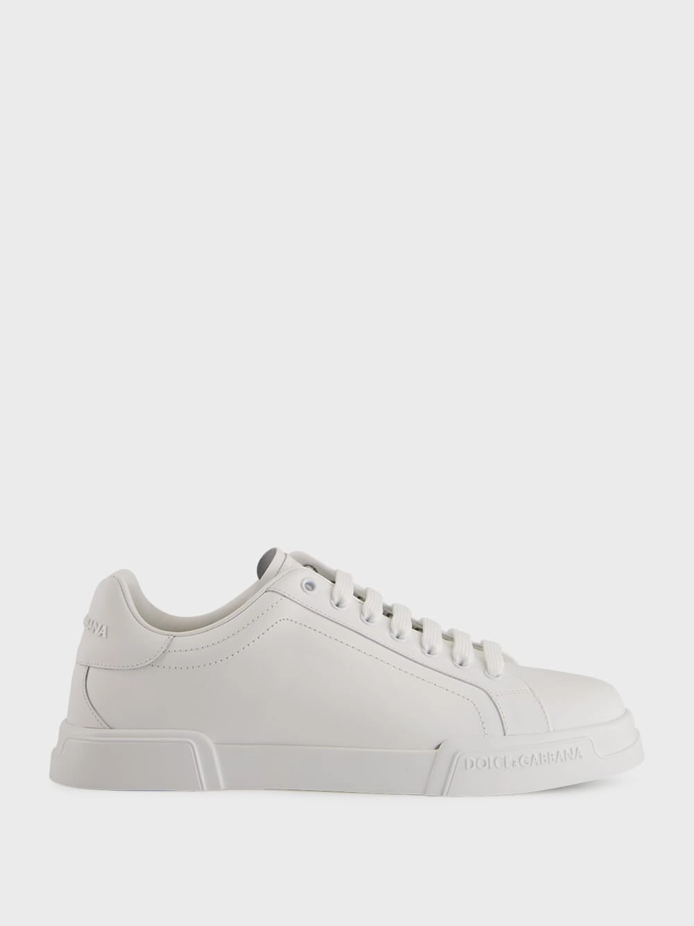 White Low-Top Leather Sneakers Promo deal Mens Sneakers