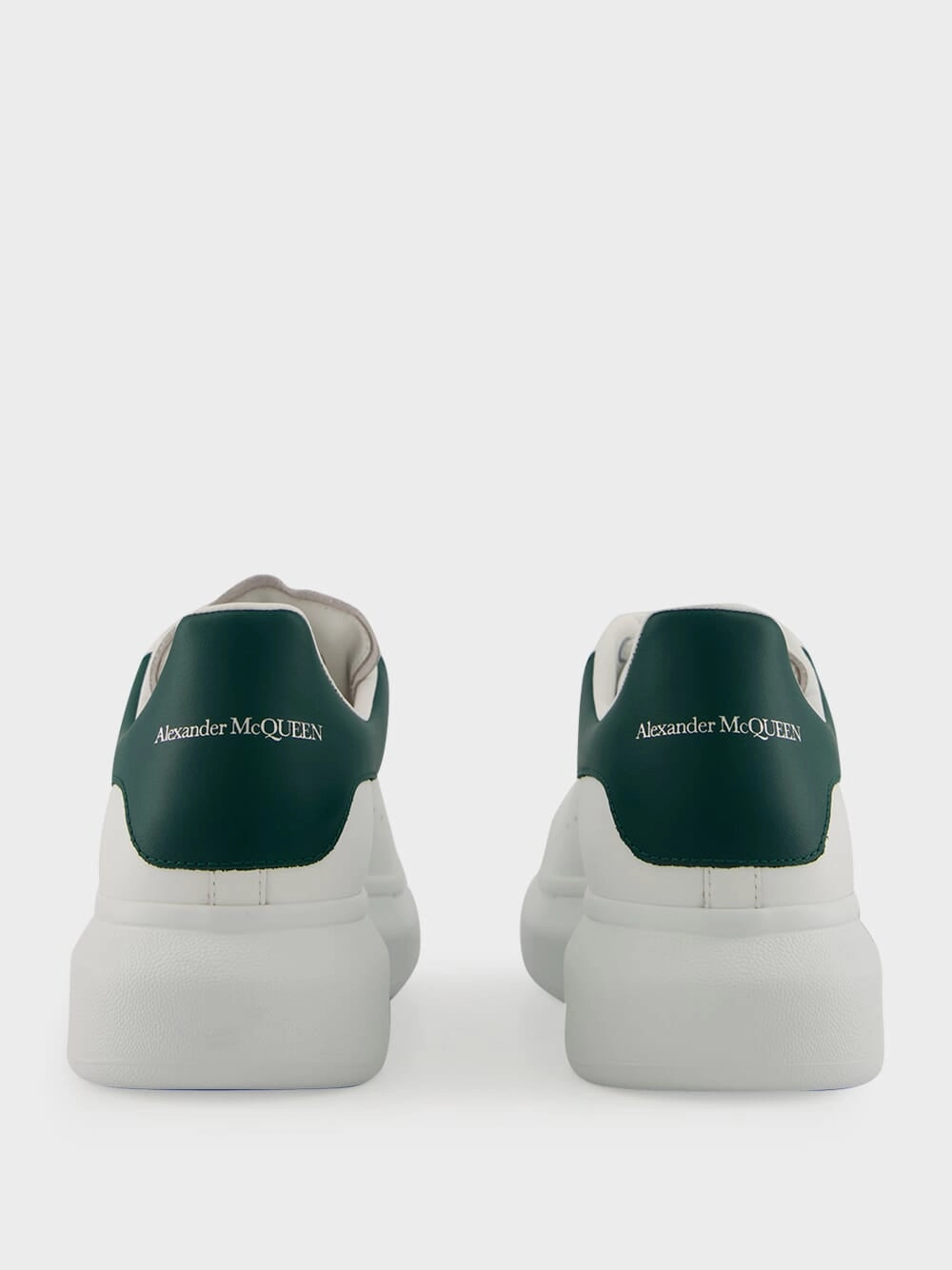 White Oversized Sneakers with Phthalo Green Detail