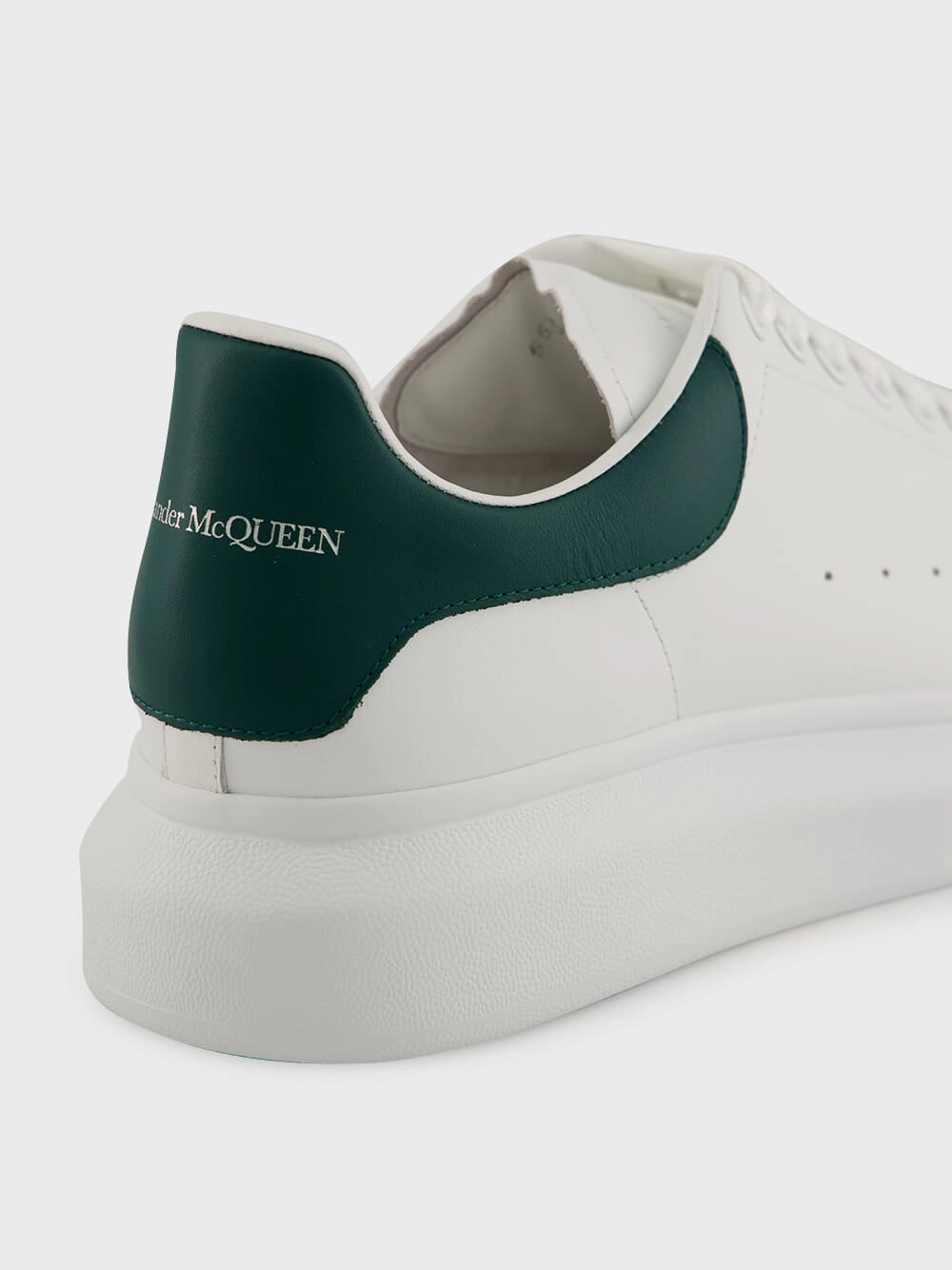 White Oversized Sneakers with Phthalo Green Detail