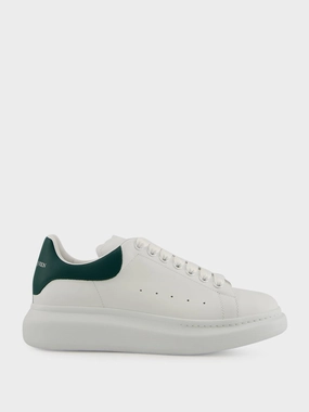 White Oversized Sneakers with Phthalo Green Detail Promo deal Mens Sneakers