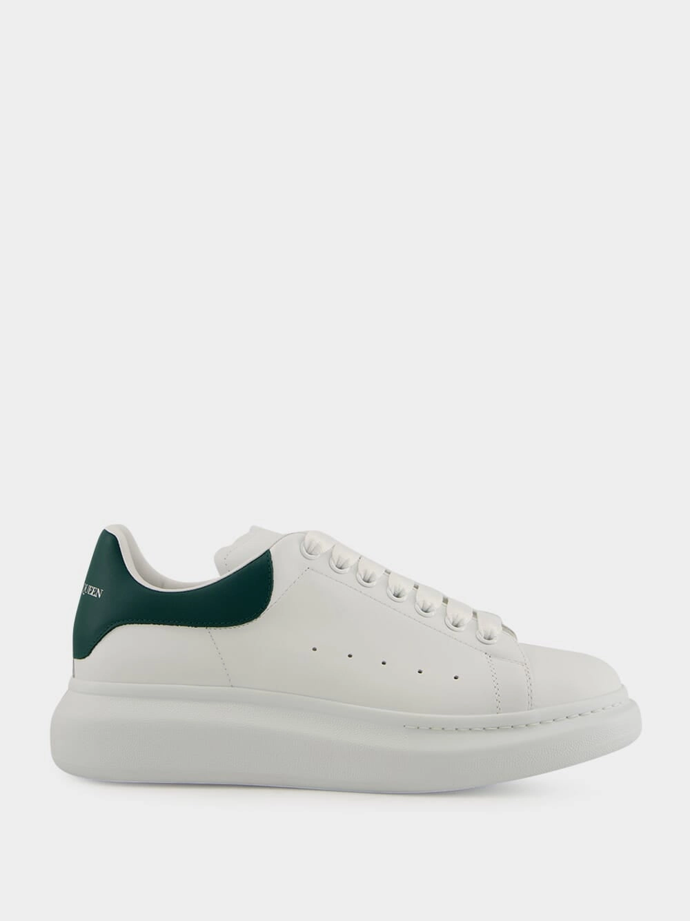 White Oversized Sneakers with Phthalo Green Detail Promo deal Mens Sneakers