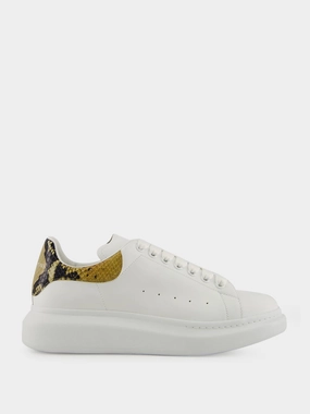 White Oversized Sneakers with Snake Print Promo deal Mens Sneakers