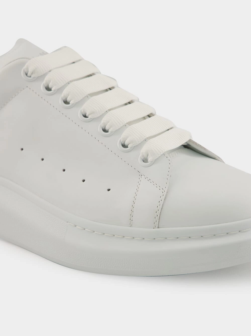 White Oversized Sneakers with Snake Print
