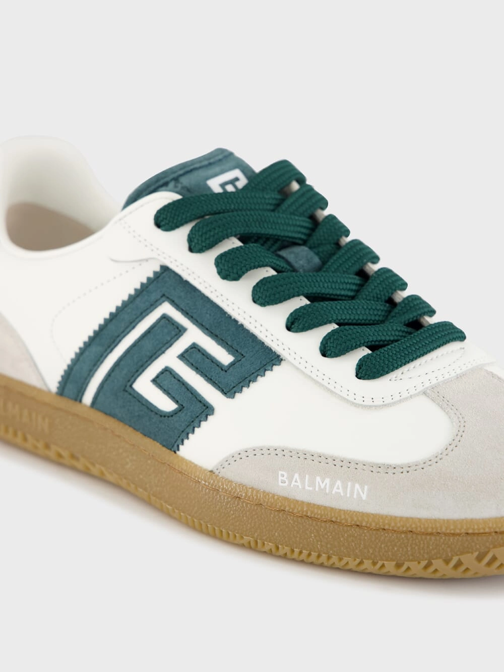 White Swan Leather and Suede Trainers