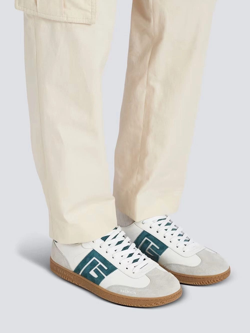 White Swan Leather and Suede Trainers