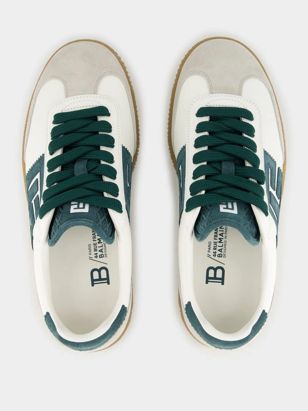 White Swan Leather and Suede Trainers