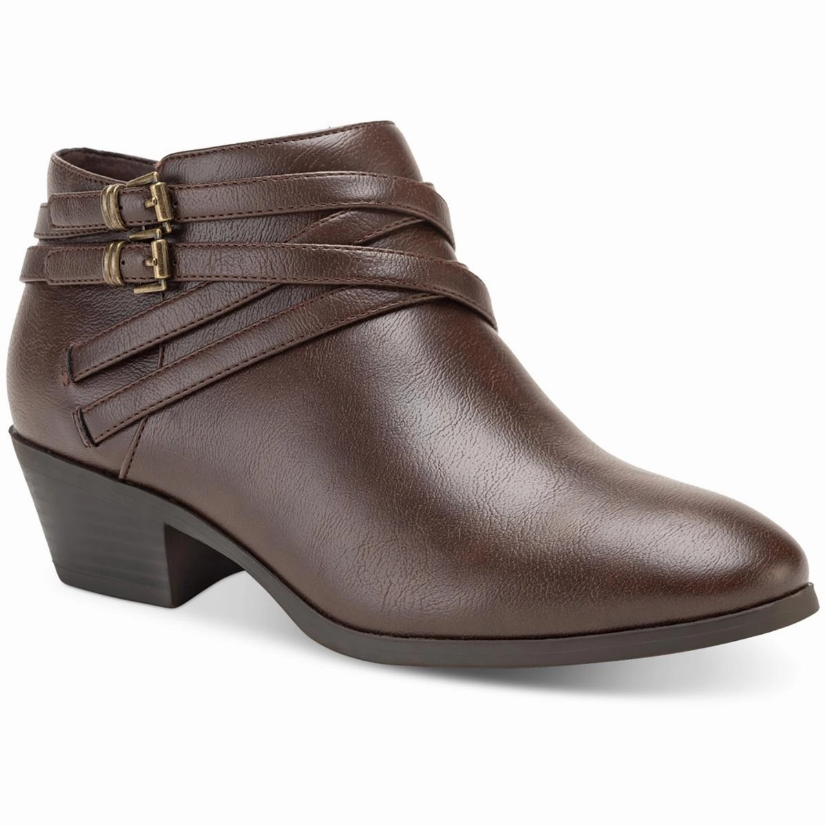 Willow Womens Faux Leather Block Heel Ankle Boots Cheap Womens Leather Boots