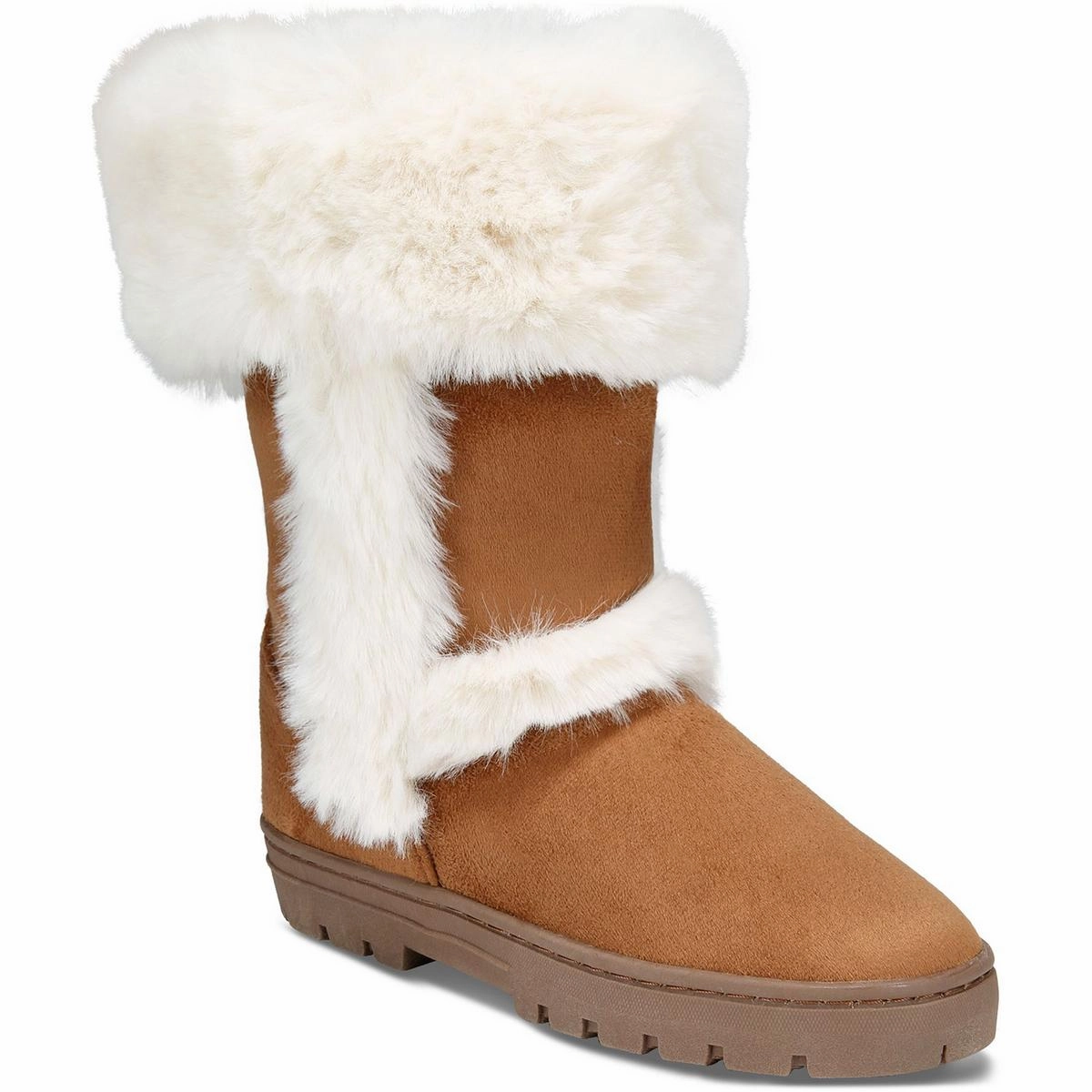 Wittyy Womens Pull On Round Toe Mid-Calf Boots