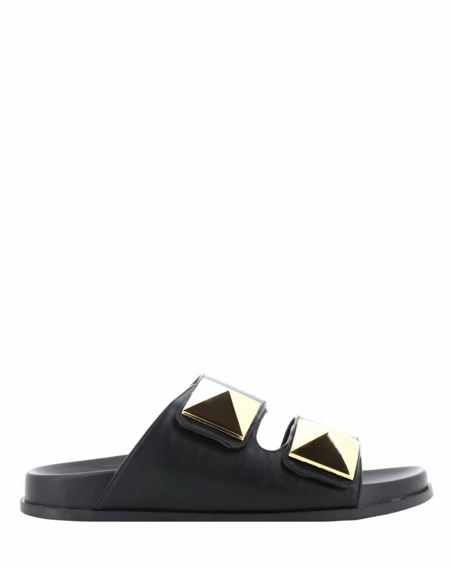 Woman's P23Us Slippers In Black / Gold