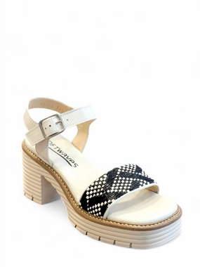 Women Bailey Platform Sandal In Creme And Black Outlet price Womens Sandals