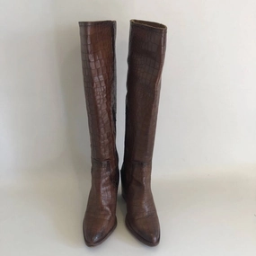 Women Croco Boots In Choco Womens Boots sale online