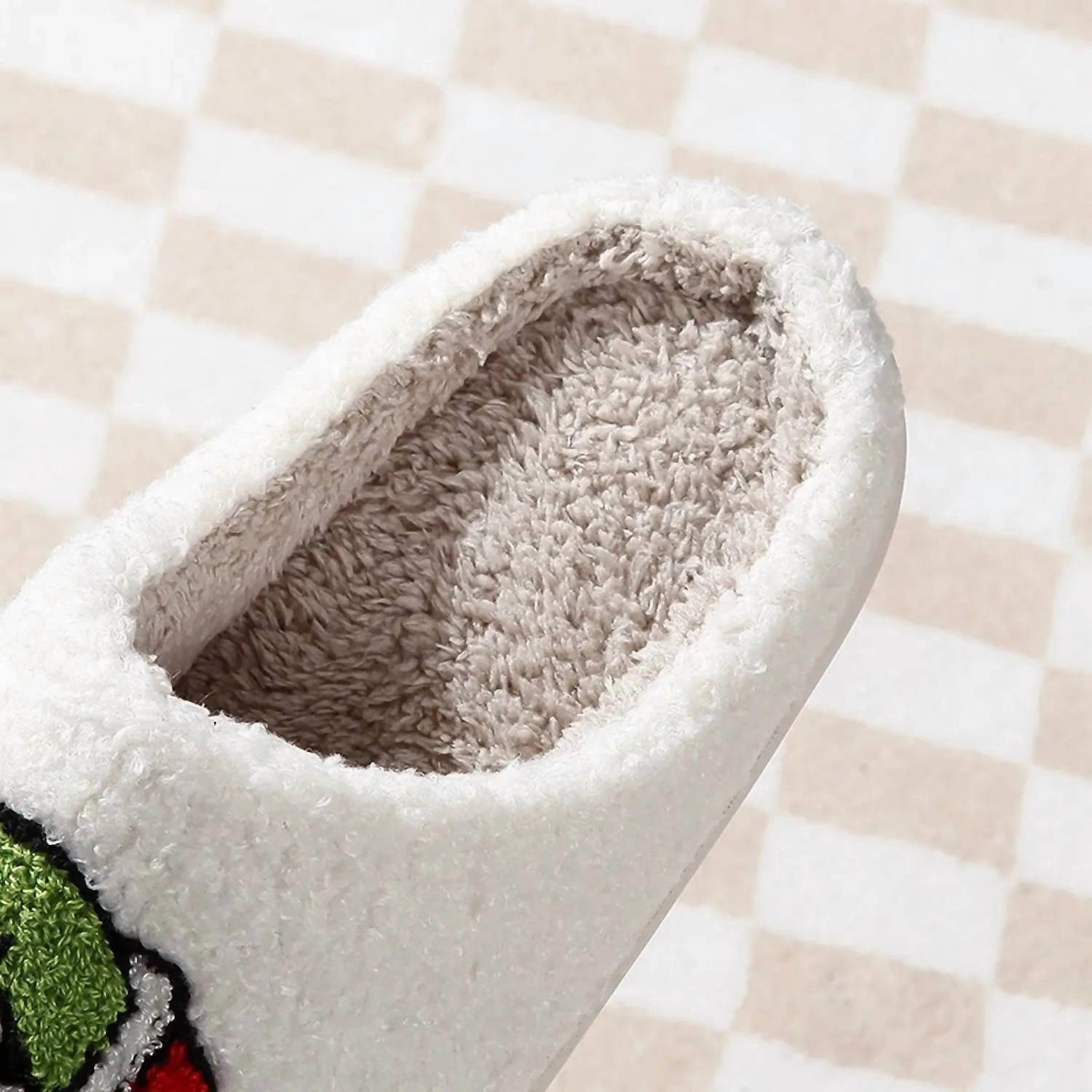 Women Grinchmas Is Here Fuzzy Slippers In Grinch Hand