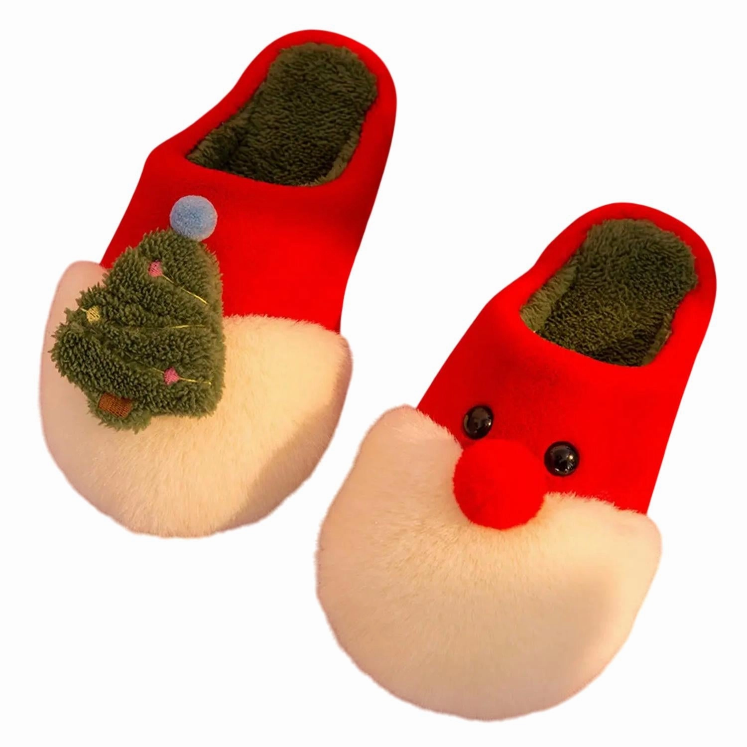 Women Rocking Around The Christmas Tree Fuzzy Slippers In Red Womens Slippers at low price