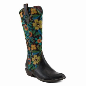 Women Rodeoqueen Boots In Black Multi Comfortable Womens Boots low price