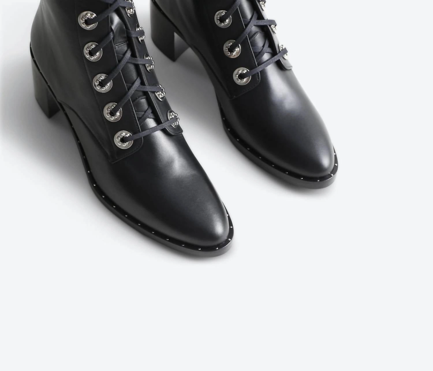Women's Ace Lace Up Combat Boot In Black