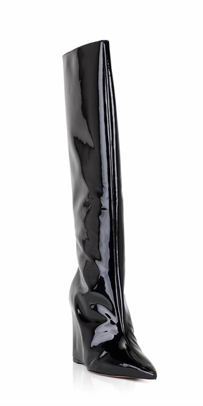 Women's Asya Up Patent Leather Boots In Black Womens Boots sale online