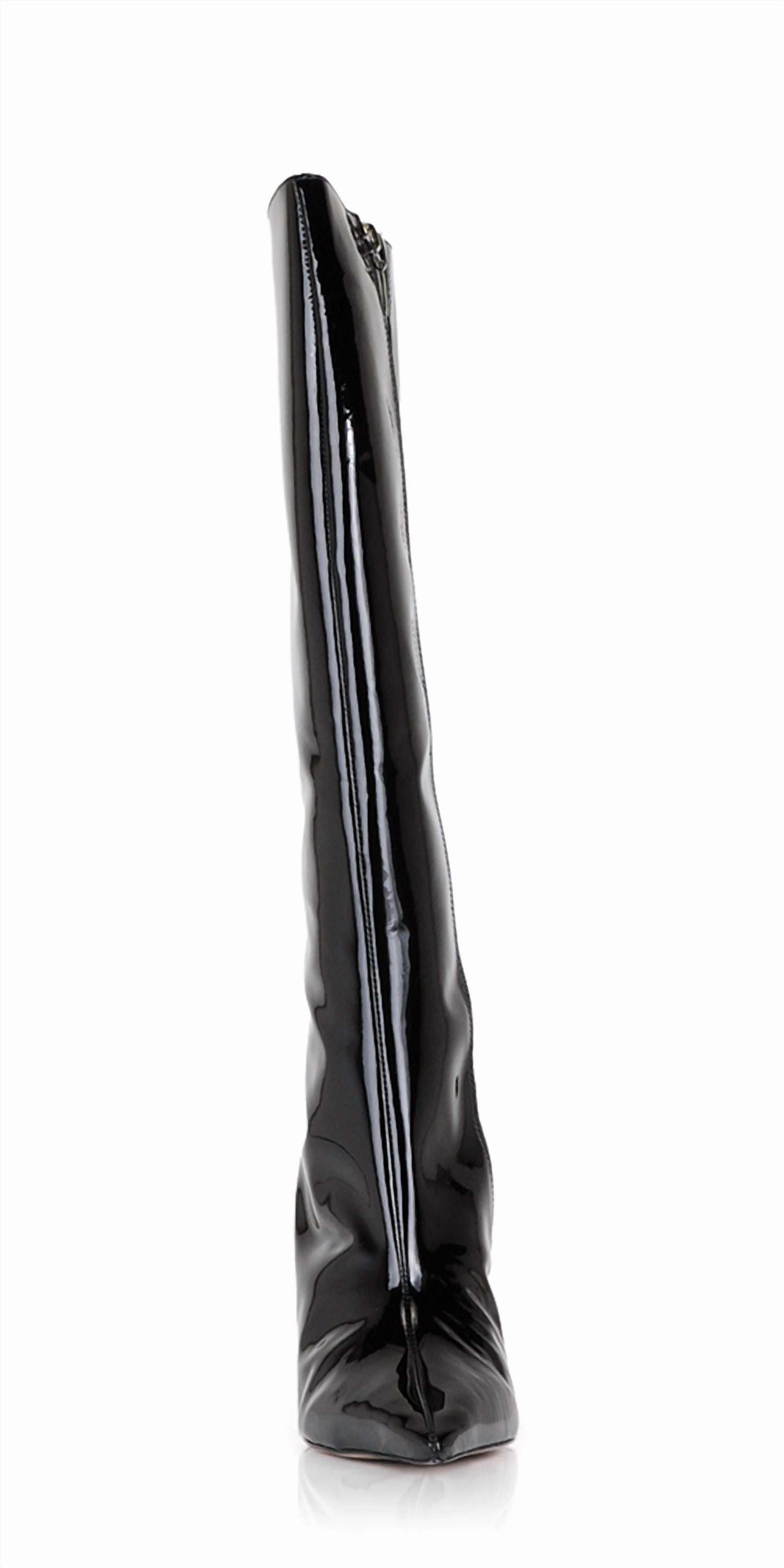 Women's Asya Up Patent Leather Boots In Black