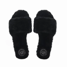 Women's Averie Faux Fur Slipper In Blk Womens Slippers at low price