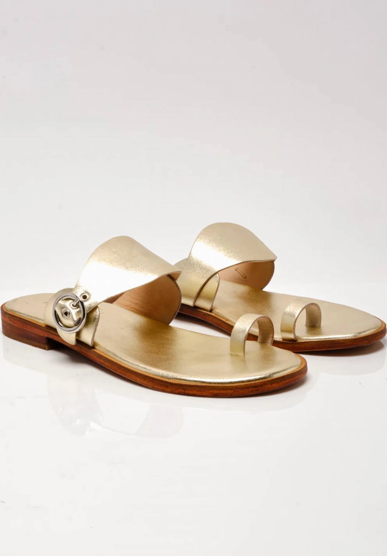 Women's Barcelona Slip On Sandal In Gold Metallic