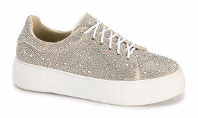 Women's Bedazzle Sneaker In Clear Rhinestones Best-selling Womens Sneakers