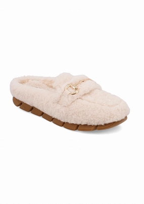 Women's Berkley Shearling Mules In Off White Womens Slippers at low price