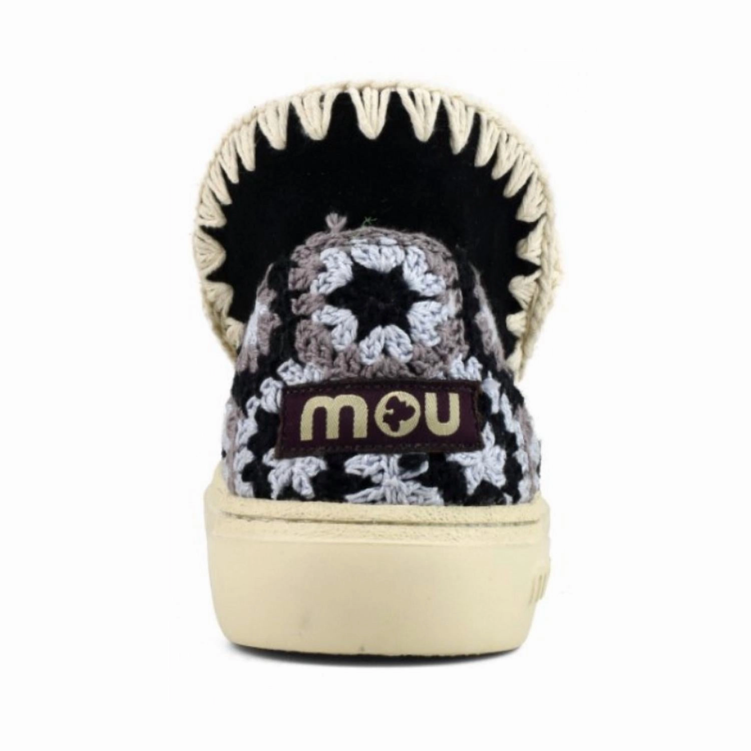 Women's Bold Eskimo Sneaker With Crochet Heel In Black Combo