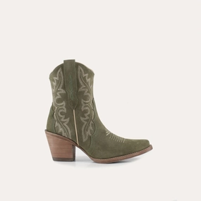 Women's Brooke Leather Cowgirl Boots In Olive Womens Boots sale online